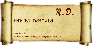 Mühl Dávid névjegykártya